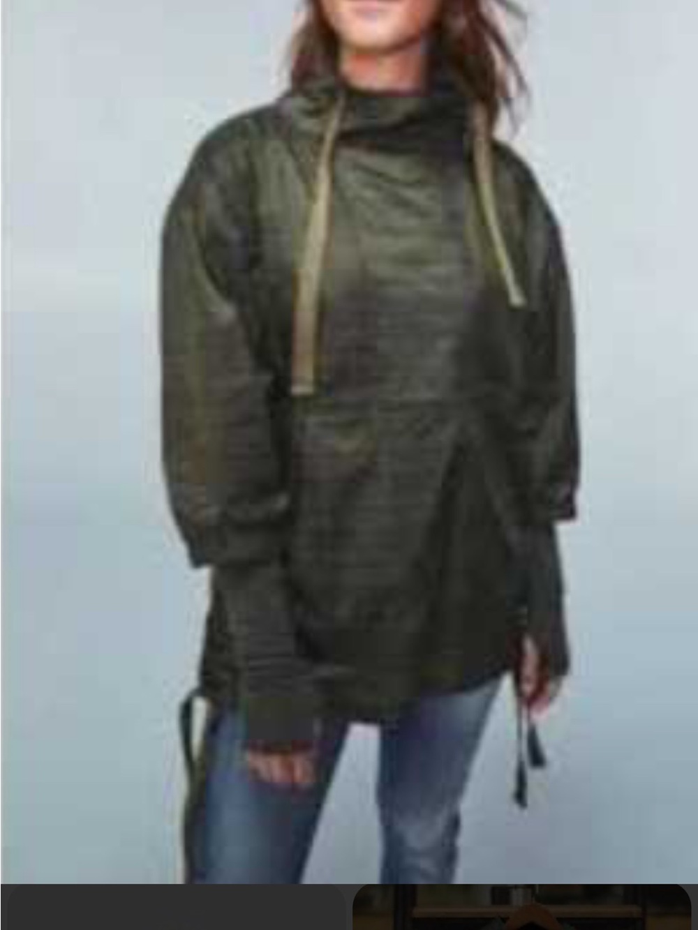 REI Olive Hooded Utility Pullover Jacket